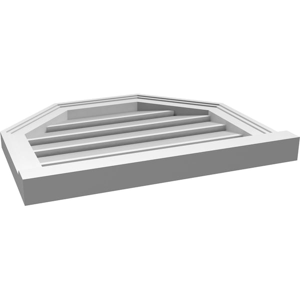 Ekena Millwork Octagonal Top Surface Mount PVC Gable Vent w/ 2"W x 2"P Brickmould Sill Frame, 22"W x 18"H - GVPOT22X1803SF