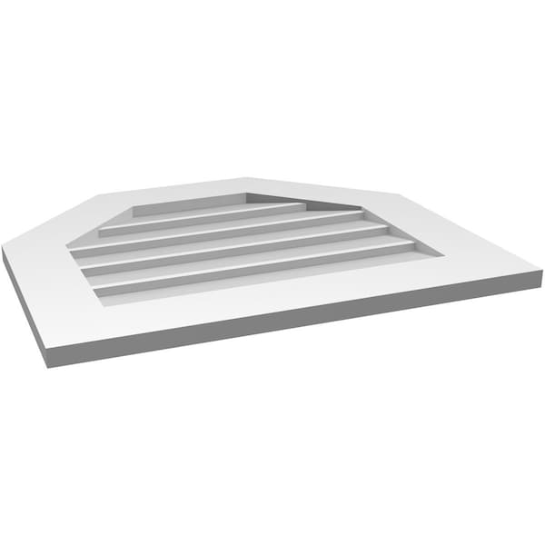 Ekena Millwork Octagonal Top Surface Mount PVC Gable Vent w/ 3-1/2"W x 1"P Standard Frame, 26"W x 22"H - GVPOT26X2201SN