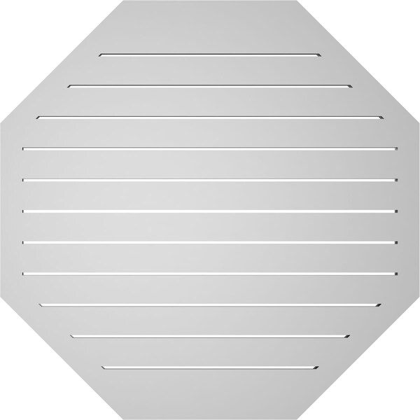 Ekena Millwork Octagonal Surface Mount PVC Gable Vent: Functional, w/ 2"W x 1-1/2"P Brickmould Frame, 38"W x 38"H - GVPOC38X3802SF