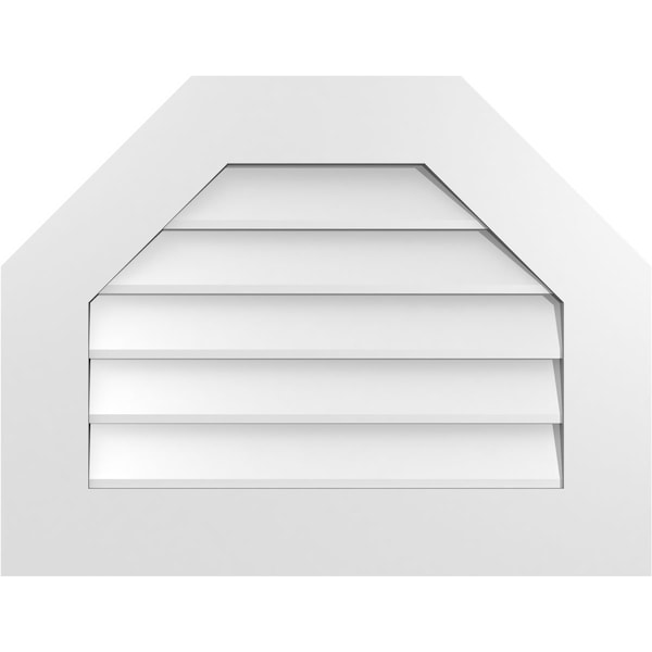 Ekena Millwork Octagonal Top Surface Mount PVC Gable Vent w/ 3-1/2"W x 1"P Standard Frame, 26"W x 20"H - GVPOT26X2001SN