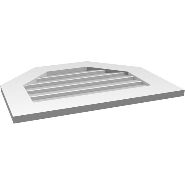 Ekena Millwork Octagonal Top Surface Mount PVC Gable Vent w/ 3-1/2"W x 1"P Standard Frame, 26"W x 20"H - GVPOT26X2001SN