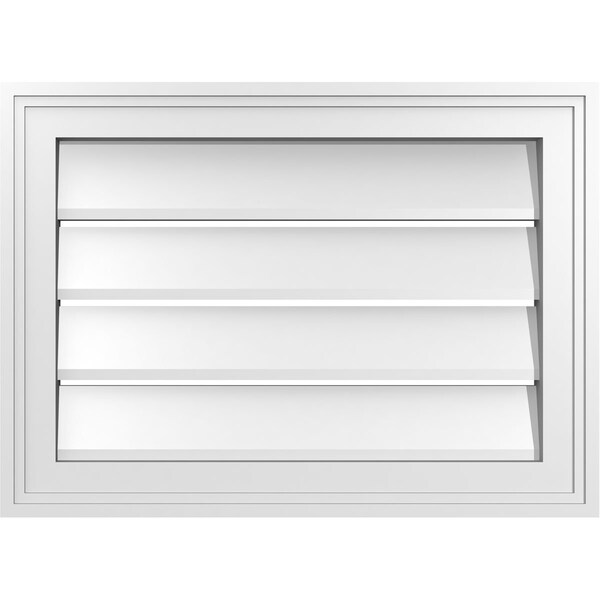Ekena Millwork Vertical Surface Mount PVC Gable Vent: Functional, w/ 2"W x 1-1/2"P Brickmould Frame, 22"W x 16"H - GVPVE22X1602SF