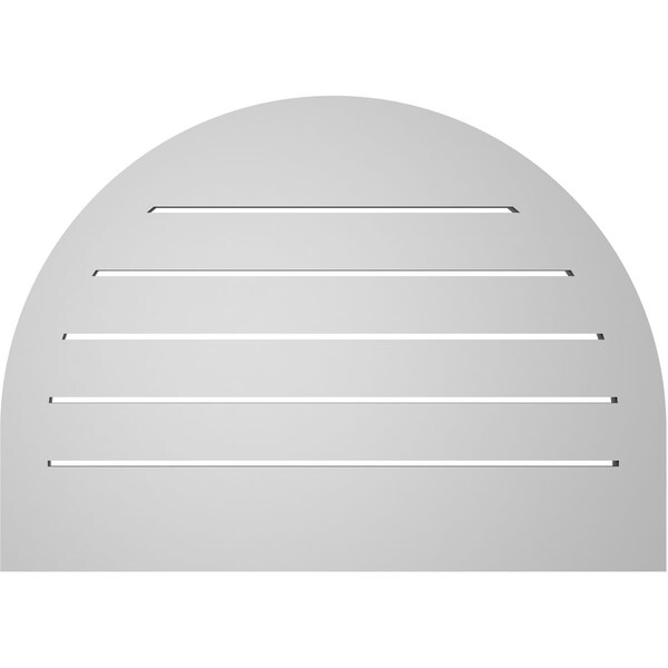 Ekena Millwork Round Top Surface Mount PVC Gable Vent: Functional, w/ 2"W x 2"P Brickmould Sill Frame, 28"W x 20"H - GVPRT28X2003SF