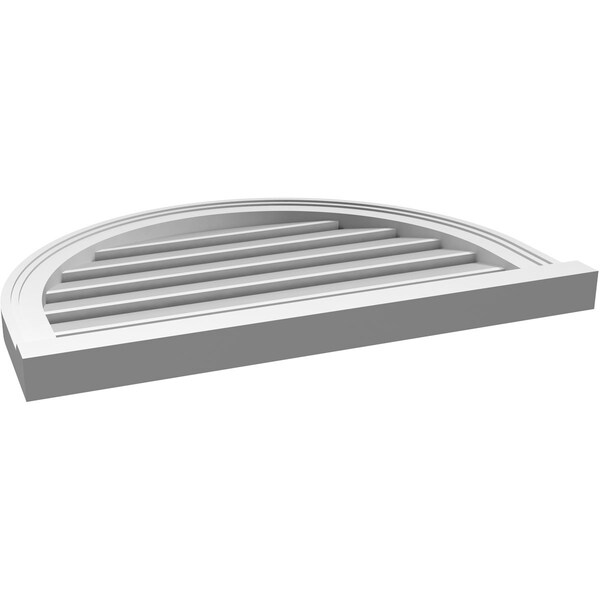 Ekena Millwork Round Top Surface Mount PVC Gable Vent: Functional, w/ 2"W x 2"P Brickmould Sill Frame, 28"W x 20"H - GVPRT28X2003SF