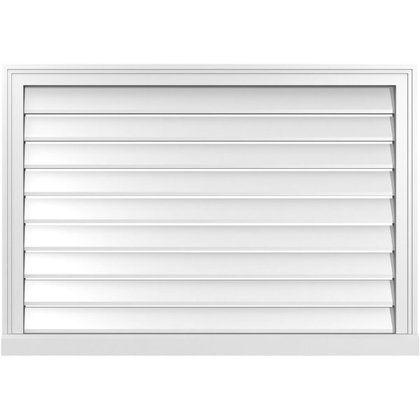 Ekena Millwork Vertical Surface Mount PVC Gable Vent: Functional, w/ 2"W x 2"P Brickmould Sill Frame, 40"W x 28"H - GVPVE40X2803SF
