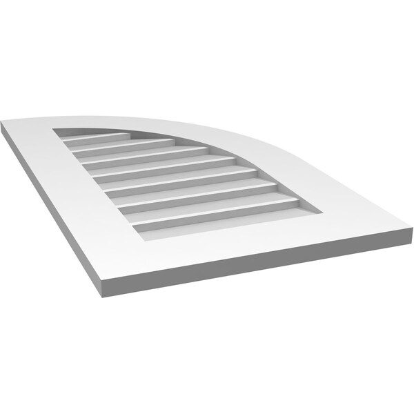 Ekena Millwork Quarter Round Top Right Surface Mount PVC Gable Vent w/ 3-1/2"W x 1"P Standard Frame, 18"W x 30"H - GVPQR18X3001SN