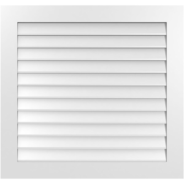 Ekena Millwork Vertical Surface Mount PVC Gable Vent: Non-Functional, w/3-1/2"W x 1"H, Standard Frame, 38"W x 36"H - GVPVE38X3601SN