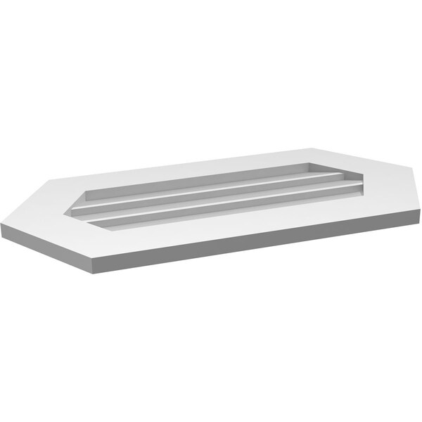 Ekena Millwork Half Round Surface Mount PVC Gable Vent w/ 3-1/2"W x 1"P Standard Frame, 30"W x 15"H - GVPHR30X1501SN
