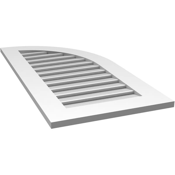 Ekena Millwork Quarter Round Top Right Surface Mount PVC Gable Vent w/ 3-1/2"W x 1"P Standard Frame, 20"W x 40"H - GVPQR20X4001SF