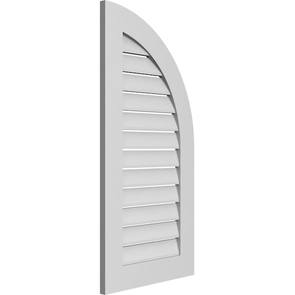 Ekena Millwork Quarter Round Top Right Surface Mount PVC Gable Vent w/ 3-1/2"W x 1"P Standard Frame, 20"W x 40"H - GVPQR20X4001SF