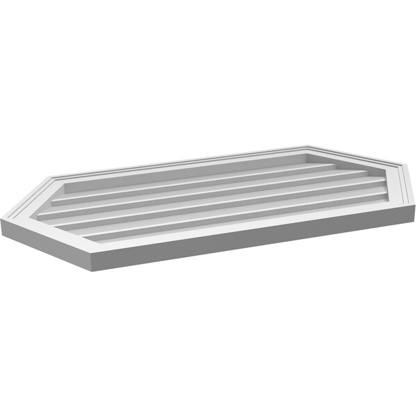 Ekena Millwork Half Round Surface Mount PVC Gable Vent w/ 2"W x 1-1/2"P Brickmould Frame, 38"W x 19"H - GVPHR38X1902SN