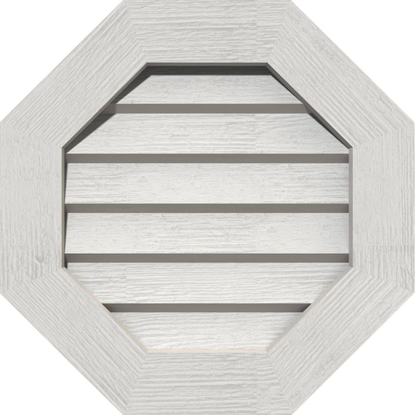 Ekena Millwork Octagonal Gable Vnt Non-Functional Western Red Cedar Gable Vnt w/Decorative Face Frame, 36"W x 36"H - GVWOC36X3602RDPWR