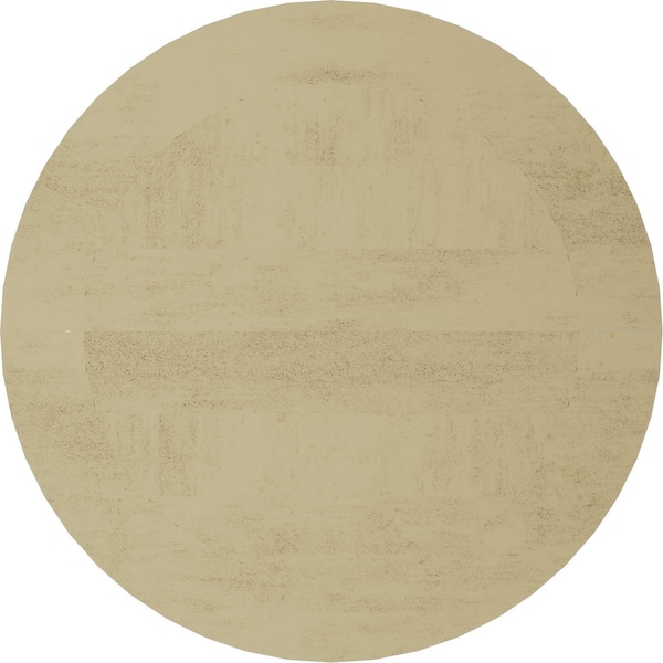Ekena Millwork Timberthane Rough Sawn Round Faux Wood Non-Functional Gable Vent, Primed Tan, 33"W x 33"H - GVURRO33DRSPR