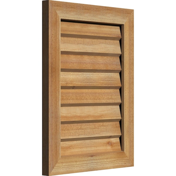 Ekena Millwork Vertical Gable Vent Non-Functional Western Red Cedar Gable Vent w/Decorative Face Frame, 32"W x 36"H - GVWVE32X3602RDUWR