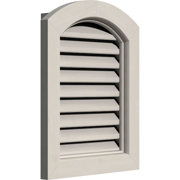 Ekena Millwork Arch Top Gable Vent, Functional, Western Red Cedar Gable Vent w/ Brick Mould Face Frame, 24"W x 26"H - GVWAR24X2600SFPWR