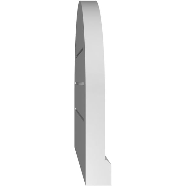 Ekena Millwork Round Top Surface Mount PVC Gable Vent: Functional, w/ 2"W x 2"P Brickmould Sill Frame, 18"W x 16"H - GVPRT18X1603SF