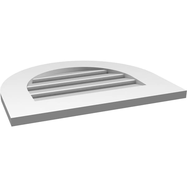 Ekena Millwork Round Top Surface Mount PVC Gable Vent: Functional, w/ 3-1/2"W x 1"P Standard Frame, 22"W x 18"H - GVPRT22X1801SF