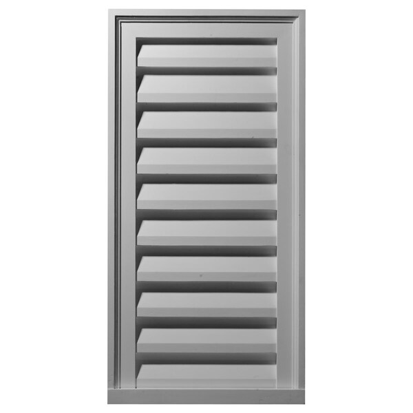 Ekena Millwork Vertical Urethane Gable Vent Louver, Non-Functional, 18"W x 32"H x 1 1/8"P - GVVE18X32D