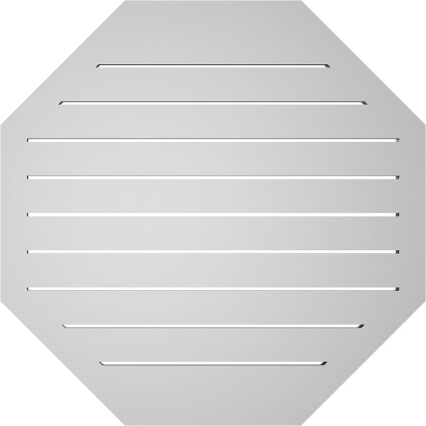 Ekena Millwork Octagonal Surface Mount PVC Gable Vent: Functional, w/ 2"W x 1-1/2"P Brickmould Frame, 32"W x 32"H - GVPOC32X3202SF