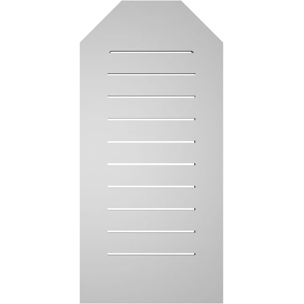 Ekena Millwork Octagonal Top Surface Mount PVC Gable Vent: Functional, w/ 3-1/2"W x 1"P Standard Frame, 18"W x 38"H - GVPOT18X3801SF