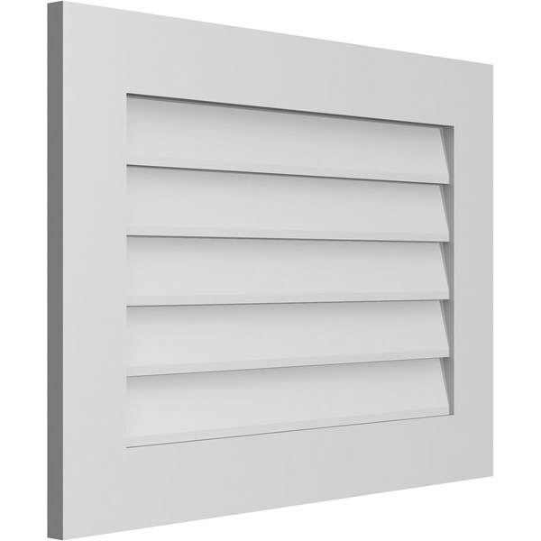 Ekena Millwork Vertical Surface Mount PVC Gable Vent: Non-Functional, w/ 3-1/2"W x 1"P Standard Frame, 30"W x 22"H - GVPVE30X2201SN