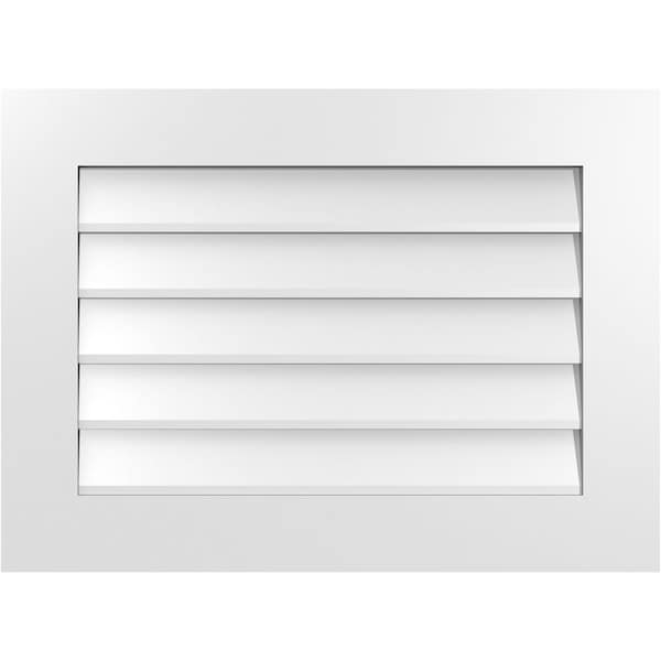 Ekena Millwork Vertical Surface Mount PVC Gable Vent: Non-Functional, w/ 3-1/2"W x 1"P Standard Frame, 30"W x 22"H - GVPVE30X2201SN