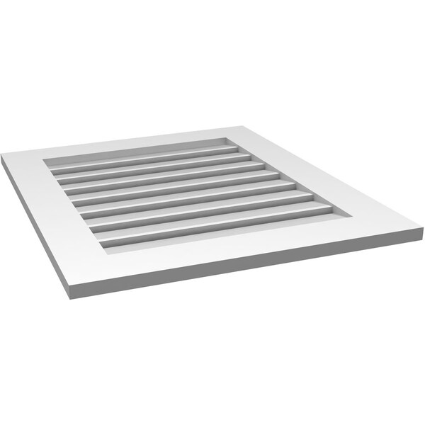 Ekena Millwork Vertical Surface Mount PVC Gable Vent: Functional, w/ 3-1/2"W x 1"P Standard Frame, 26"W x 30"H - GVPVE26X3001SF