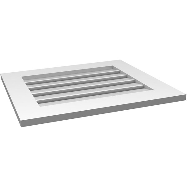 Ekena Millwork Vertical Surface Mount PVC Gable Vent: Functional, w/ 3-1/2"W x 1"P Standard Frame, 26"W x 22"H - GVPVE26X2201SF