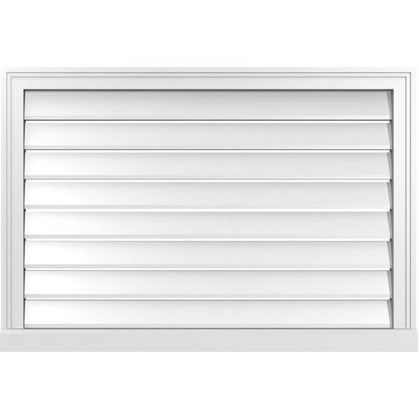 Ekena Millwork Vertical Surface Mount PVC Gable Vent: Functional, w/ 2"W x 2"P Brickmould Sill Frame, 38"W x 26"H - GVPVE38X2603SF