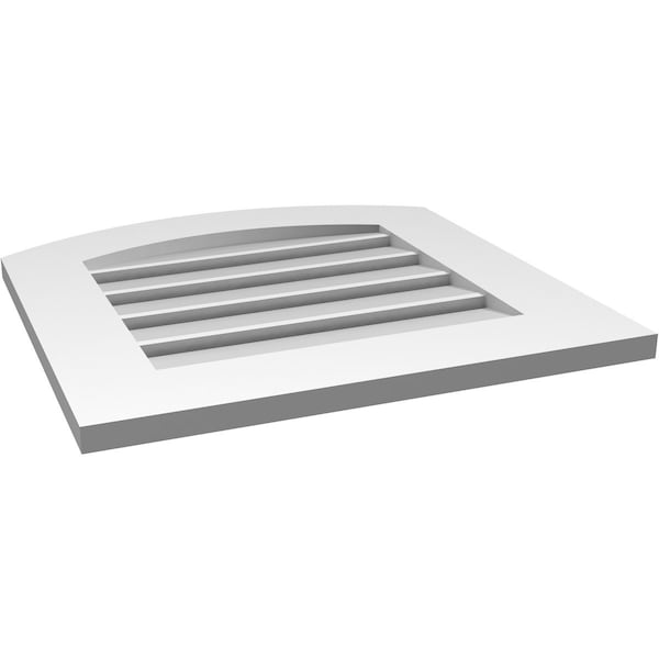 Ekena Millwork Arch Top Surface Mount PVC Gable Vent: Non-Functional, w/ 3-1/2"W x 1"P Standard Frame, 20"W x 42"H - GVPAR20X4201SN