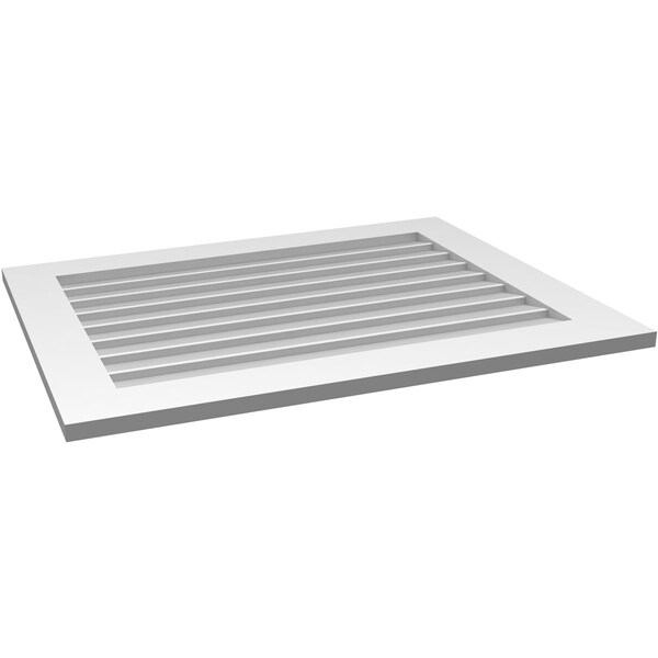 Ekena Millwork Vertical Surface Mount PVC Gable Vent: Non-Functional, w/3-1/2"W x 1"H, Standard Frame, 36"W x 28"H - GVPVE36X2801SN