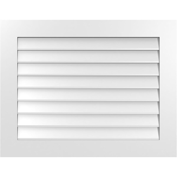 Ekena Millwork Vertical Surface Mount PVC Gable Vent: Non-Functional, w/3-1/2"W x 1"H, Standard Frame, 36"W x 28"H - GVPVE36X2801SN