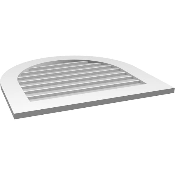 Ekena Millwork Round Top Surface Mount PVC Gable Vent: Non-Functional, w/ 3-1/2"W x 1"P Standard Frame, 30"W x 28"H - GVPRT30X2801SN