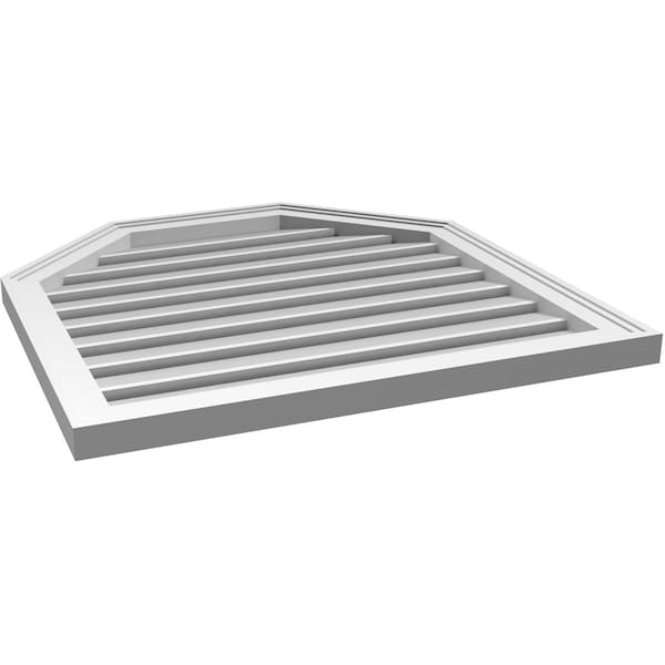 Ekena Millwork Octagonal Top Surface Mount PVC Gable Vent w/ 2"W x 1-1/2"P Brickmould Frame, 28"W x 28"H - GVPOT28X2802SF