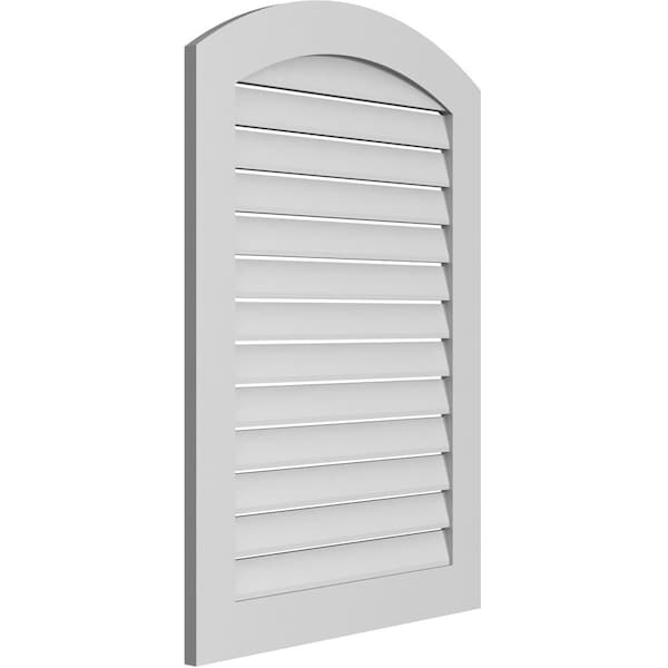 Ekena Millwork Arch Top Surface Mount PVC Gable Vent: Non-Functional, w/ 3-1/2"W x 1"P Standard Frame, 30"W x 40"H - GVPAR30X4001SN