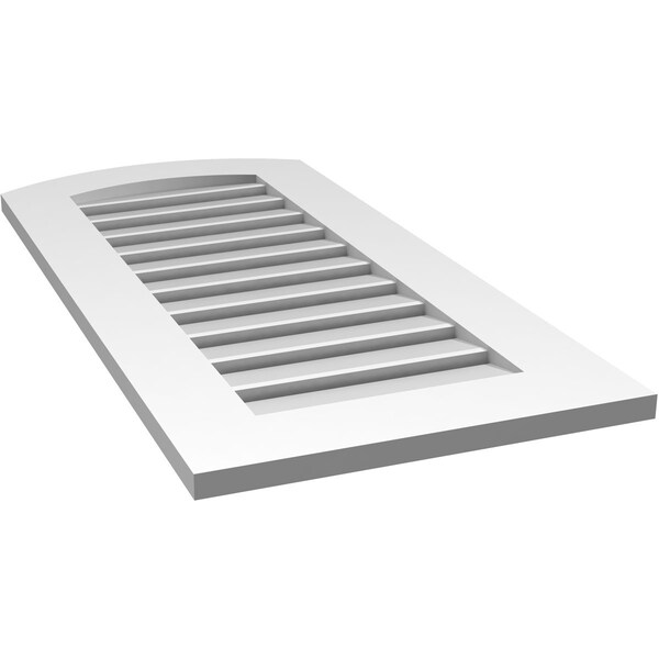 Ekena Millwork Arch Top Surface Mount PVC Gable Vent: Non-Functional, w/ 3-1/2"W x 1"P Standard Frame, 18"W x 36"H - GVPAR18X3601SN
