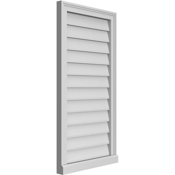 Ekena Millwork Vertical Surface Mount PVC Gable Vent w/ 2"W x 2"H , Brickmould Sill Frame, 20"W x 38"H - GVPVE20X3803SN