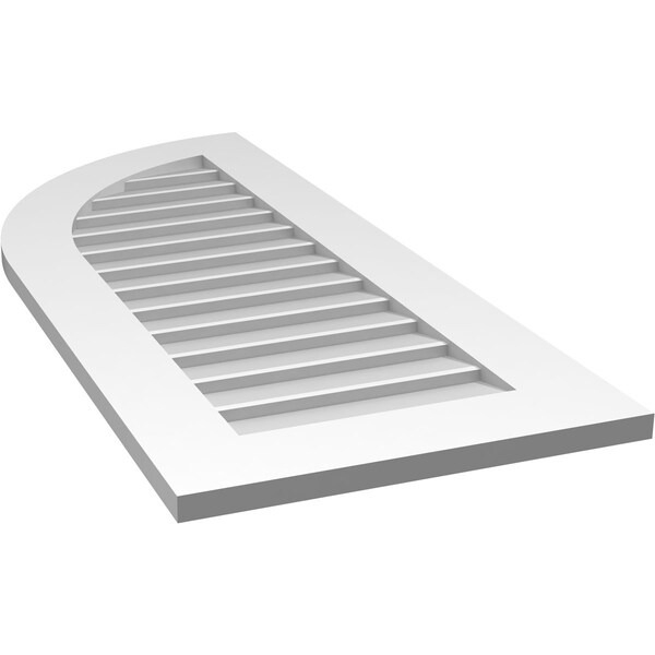 Ekena Millwork Quarter Round Top Left Surface Mount PVC Gable Vent w/ 3-1/2"W x 1"P Standard Frame, 18"W x 42"H - GVPQL18X4201SN