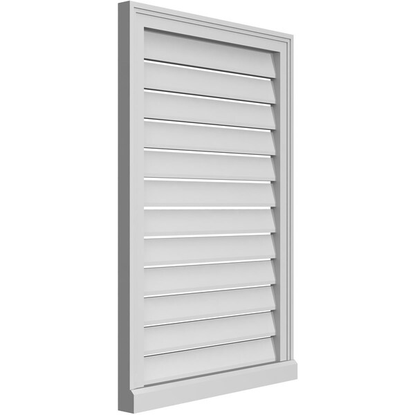Ekena Millwork Vertical Surface Mount PVC Gable Vent: Functional, w/ 2"W x 2"P Brickmould Sill Frame, 24"W x 36"H - GVPVE24X3603SF