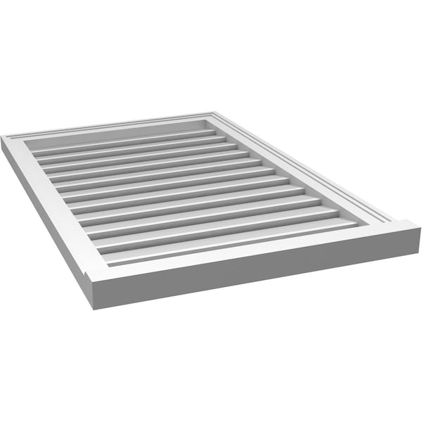 Ekena Millwork Vertical Surface Mount PVC Gable Vent: Functional, w/ 2"W x 2"P Brickmould Sill Frame, 24"W x 36"H - GVPVE24X3603SF