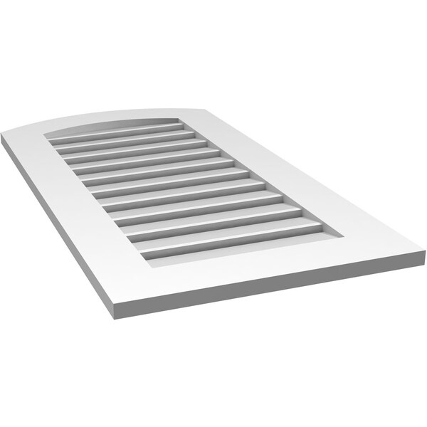 Ekena Millwork Arch Top Surface Mount PVC Gable Vent: Non-Functional, w/ 3-1/2"W x 1"P Standard Frame, 20"W x 36"H - GVPAR20X3601SN