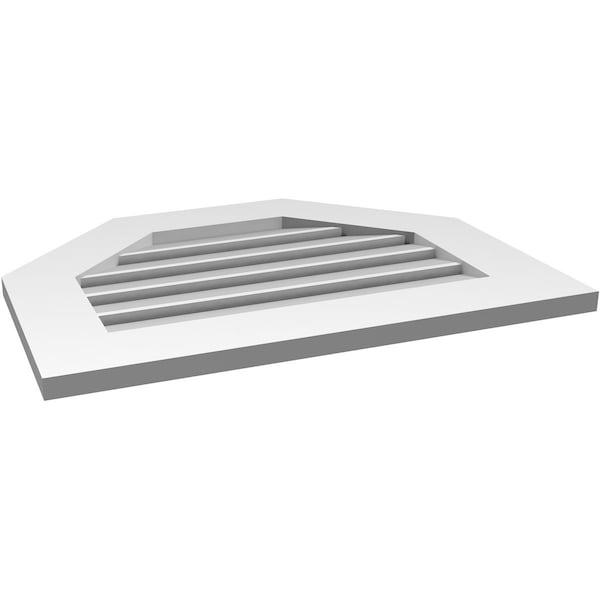 Ekena Millwork Octagonal Top Surface Mount PVC Gable Vent: Functional, w/ 3-1/2"W x 1"P Standard Frame, 26"W x 20"H - GVPOT26X2001SF