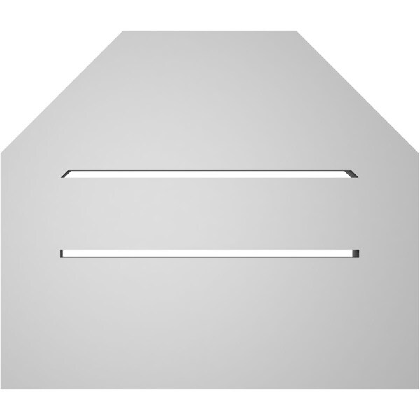 Ekena Millwork Octagonal Top Surface Mount PVC Gable Vent w/ 2"W x 1-1/2"P Brickmould Frame, 14"W x 12"H - GVPOT14X1202SF