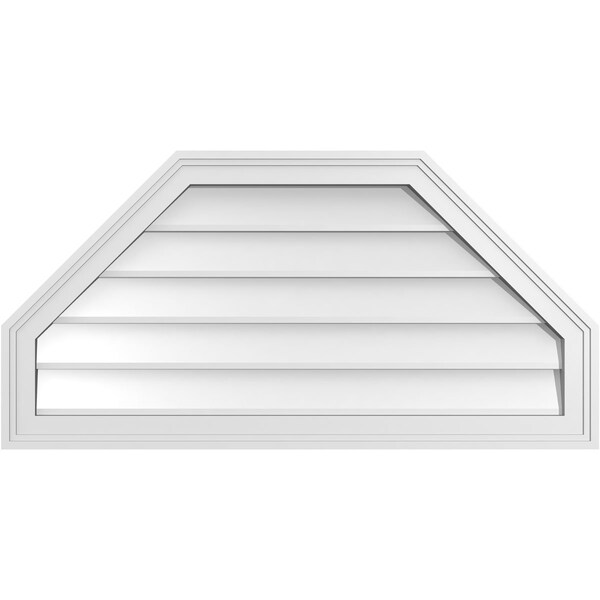Ekena Millwork Octagonal Top Surface Mount PVC Gable Vent w/ 2"W x 1-1/2"P Brickmould Frame, 36"W x 18"H - GVPOT36X1802SN