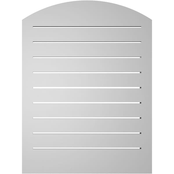 Ekena Millwork Arch Top Surface Mount PVC Gable Vent: Non-Functional, w/2"W x 1-1/2"P Brickmould Frame, 24"W x 30"H - GVPAR24X3002SN