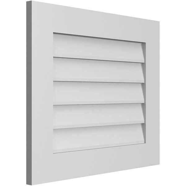 Ekena Millwork Vertical Surface Mount PVC Gable Vent: Non-Functional, w/ 3-1/2"W x 1"P Standard Frame, 26"W x 22"H - GVPVE26X2201SN