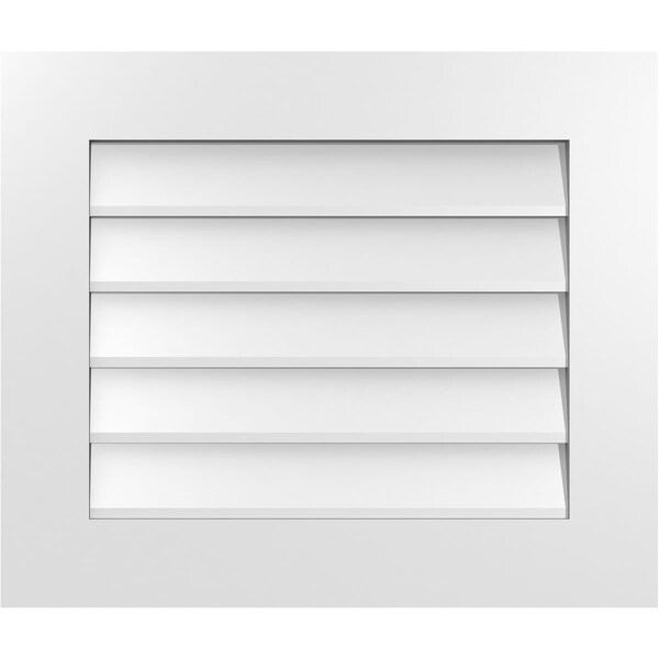 Ekena Millwork Vertical Surface Mount PVC Gable Vent: Non-Functional, w/ 3-1/2"W x 1"P Standard Frame, 26"W x 22"H - GVPVE26X2201SN