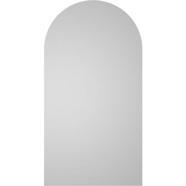 Ekena Millwork Round Top Surface Mount PVC Gable Vent w/ 2"W x 1-1/2"P Brickmould Frame, 18"W x 34"H - GVPRT18X3402SN