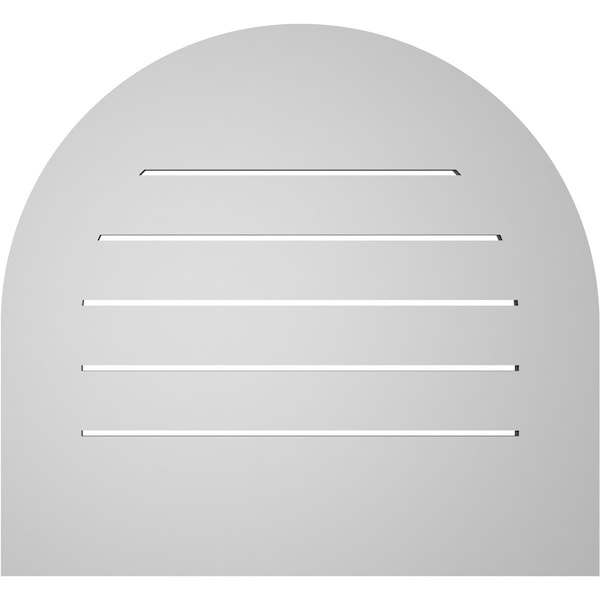 Ekena Millwork Round Top Surface Mount PVC Gable Vent: Functional, w/ 3-1/2"W x 1"P Standard Frame, 26"W x 24"H - GVPRT26X2401SF