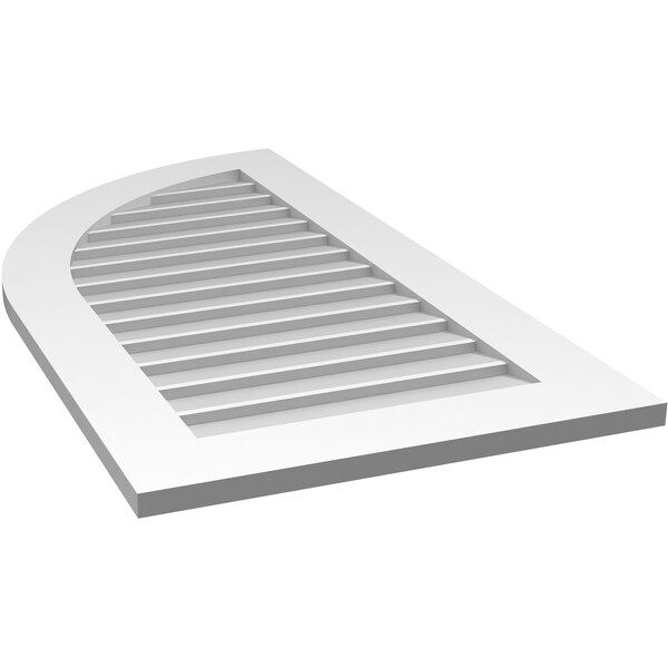 Ekena Millwork Quarter Round Top Left Surface Mount PVC Gable Vent w/ 3-1/2"W x 1"P Standard Frame, 22"W x 42"H - GVPQL22X4201SN